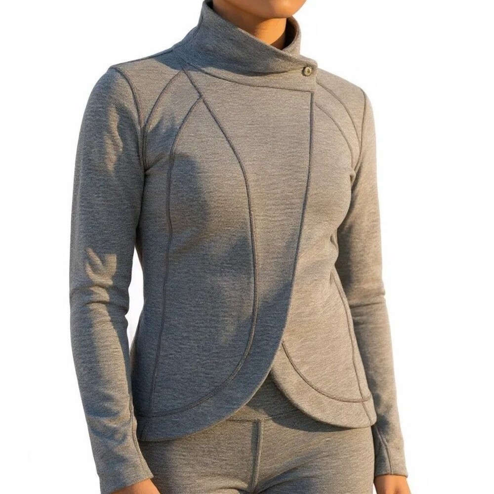 Lululemon Rulu Rally Wrap Jacket Women 6 Heathered Graphite Purple Athleisure